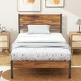 thumbnail image 1 of Simenmax Twin Size Bed Frame with Headboard, Mattress Foundation with All Sturdy Metal Support, Under Bed Storage, No Box Spring Needed, Rust Brown, 1 of 7