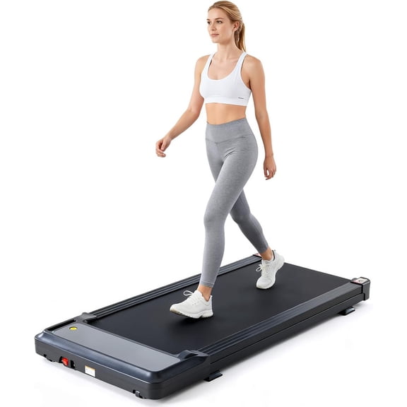 Simenmax Walking Pad, Under Desk Treadmill for Home Office, Quiet Portable Treadmill for Small Spaces, Apartments, Remote Control & LED Display,Black