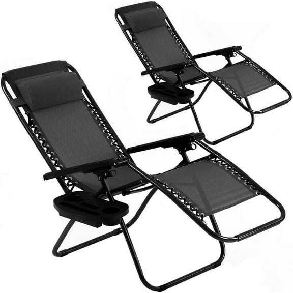 Simenmax 2PCS Zero Gravity Chair, Reclining Lounge Chair, 440LBS Capacity Portable Folding Recliner for Indoor Outdoor, Patio, Camping, Beach, Pool, Garden