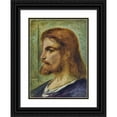 thumbnail image 1 of Simeon Solomon 11x14 Black Ornate Wood Framed Double Matted Museum Art Print Titled: Head of Christ (1896), 1 of 5