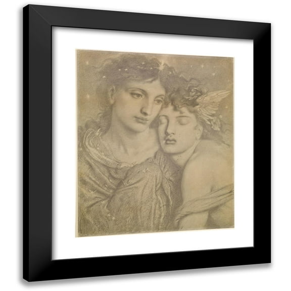 Simeon Solomon 12x14 Black Modern Framed Museum Art Print Titled - Night and Sleep (1872)