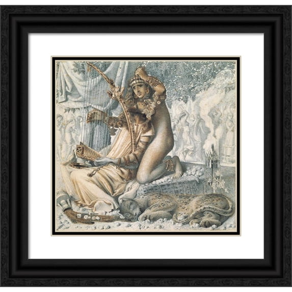 Simeon Solomon 13x12 Black Ornate Wood Framed Double Matted Museum Art Print Titled: Babylon Hath Been a Golden Cup (1859)