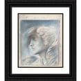 thumbnail image 1 of Simeon Solomon 15x17 Black Ornate Wood Framed Double Matted Museum Art Print Titled - Dawn (Head of Hypnos) (1901), 1 of 5