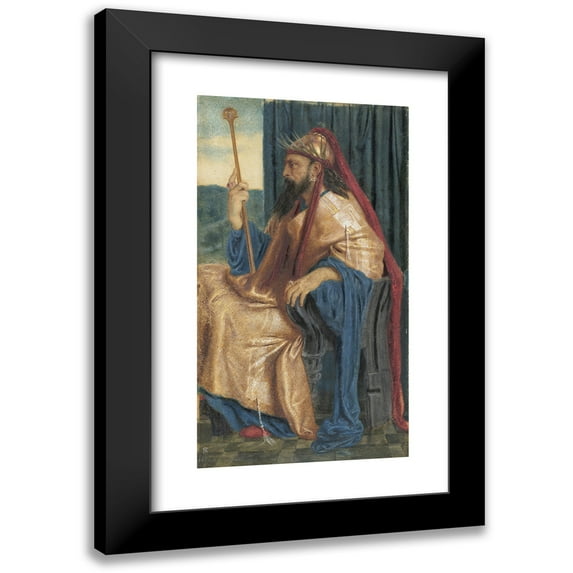 Simeon Solomon 15x24 Black Modern Framed Museum Art Print Titled - King Solomon (1872)