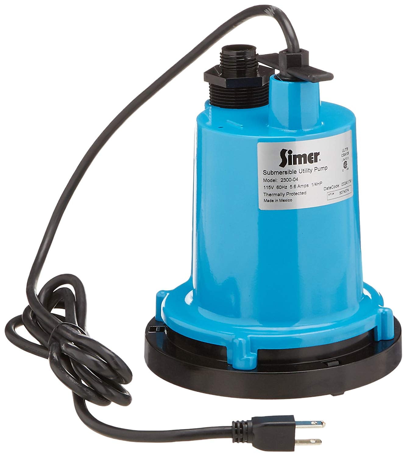 Simer Submersible Utility Pump, 1/4Hp 230004