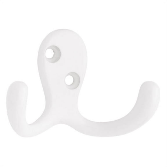 Simhoa Liberty Double Robe Hook, White, 1.06 oz