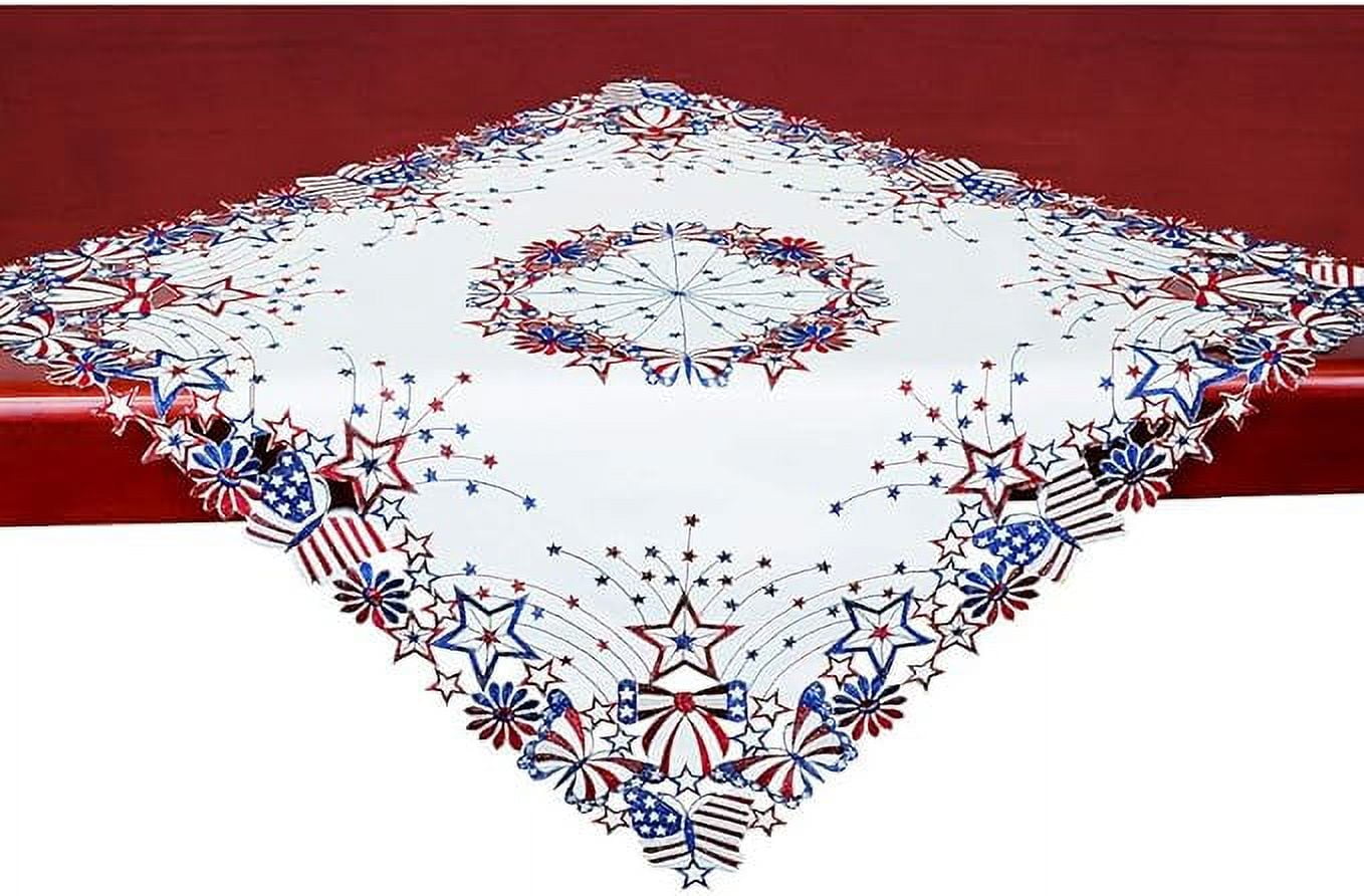 Simhomsen Small Embroidered July 4th Patriotic Square 33Inches