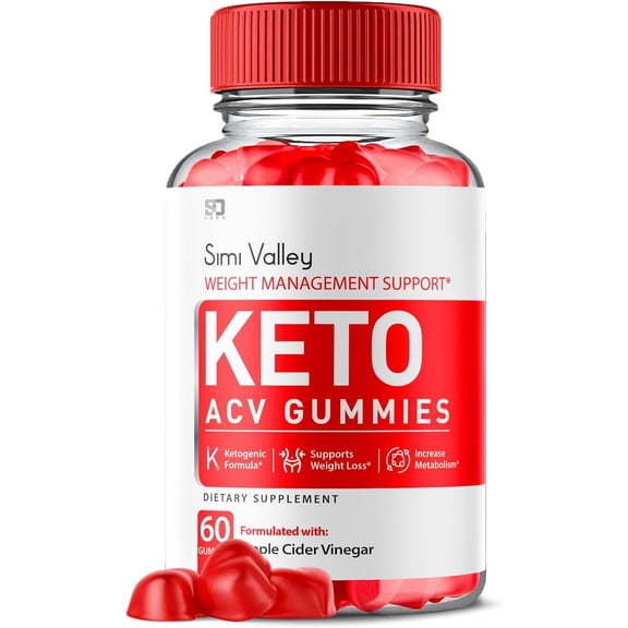 Simi Valley Keto Gummies, SimiValley Keto ACV Gummies Advanced 1000MG Formula, Simi Vally Apple Cider Vinegar Folate Vitamin B6 B12 Beet Root Vegan Non GMO Keto Supplement (60 Gummies)