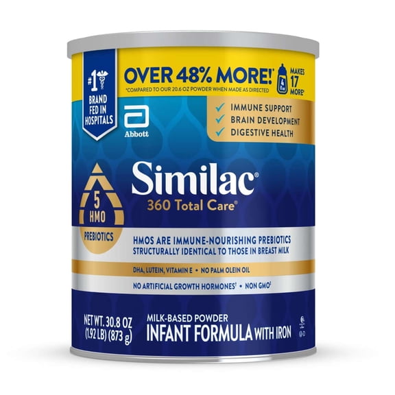 Similac 360 Total Care Baby Formula Powder, 30.8-oz Value Can
