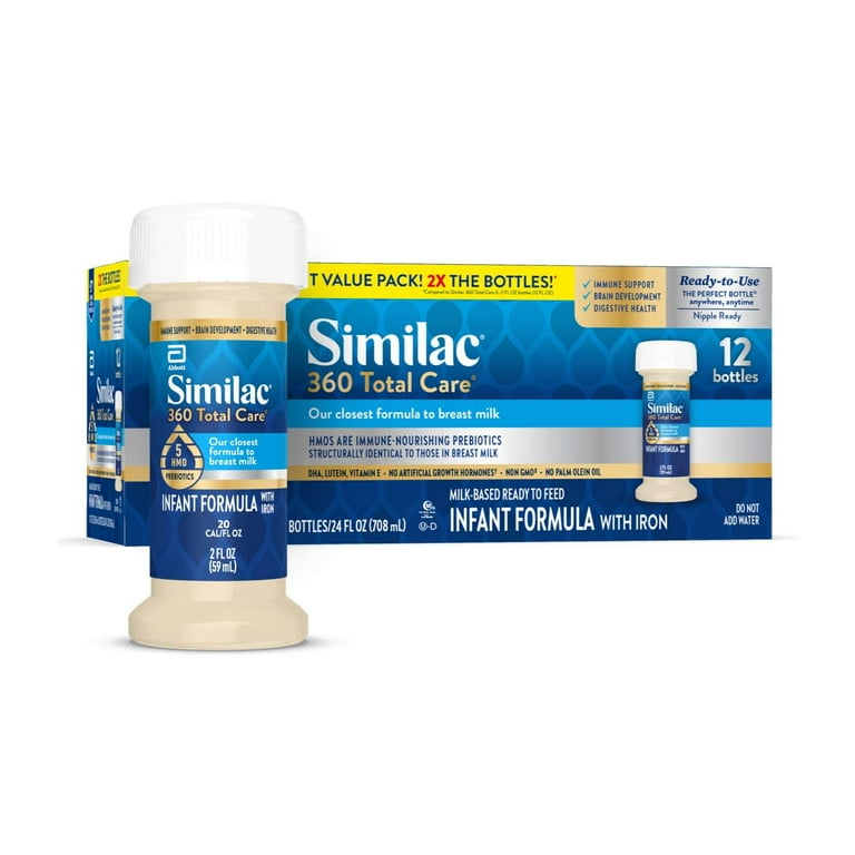 Similac Baby Formula Ready-to-Feed fl oz 12 Bottles with HMOs