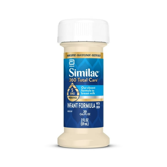 Similac 360 Total Care Ready-to-Feed Baby Formula, 2-fl-oz Bottle, Pack of 24