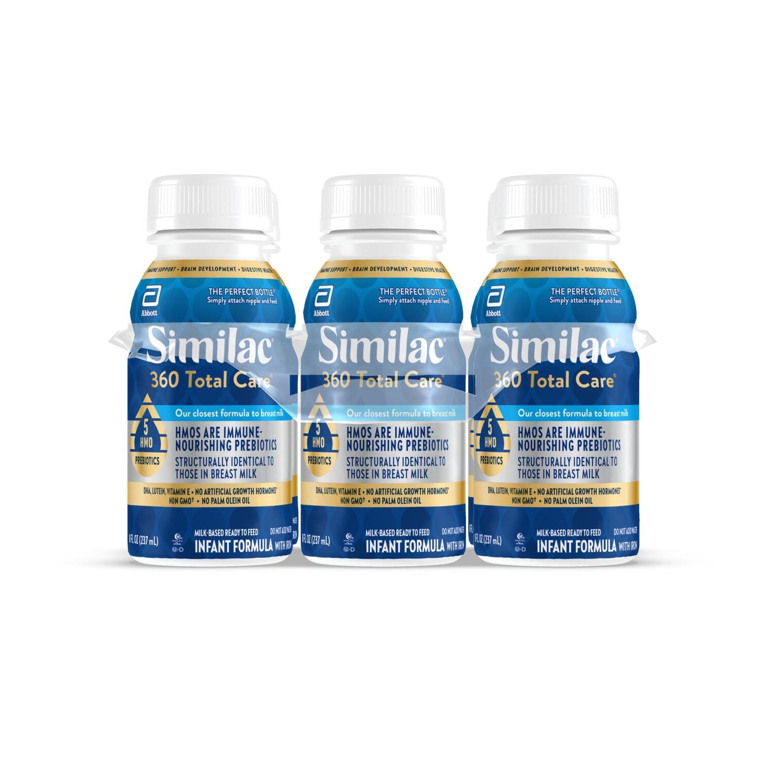 Similac 360 Total Care Ready-to-Feed Baby Formula, 8-fl-oz Bottle, Pack of 6