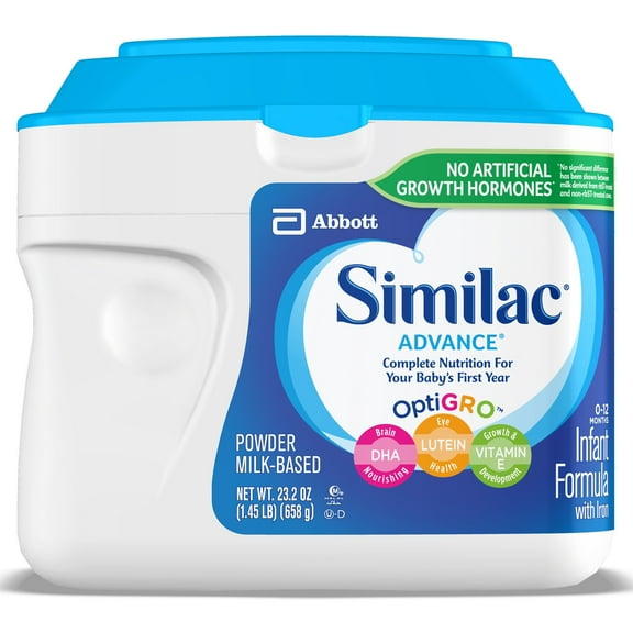 Similac Advance* Powder Baby Formula with Iron, DHA, Lutein, 23.2-oz Tub