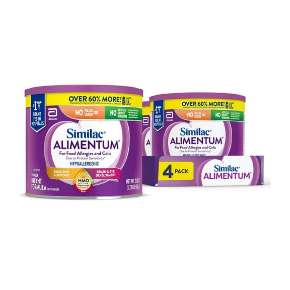 Similac Alimentum with 2-FL HMO, Baby Formula Powder, 19.8-oz Value Can, Pack of 4