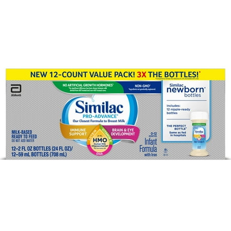 Similac Pro-Advance Infant Formula with Iron, 24 Count, 2-fl oz Bottles