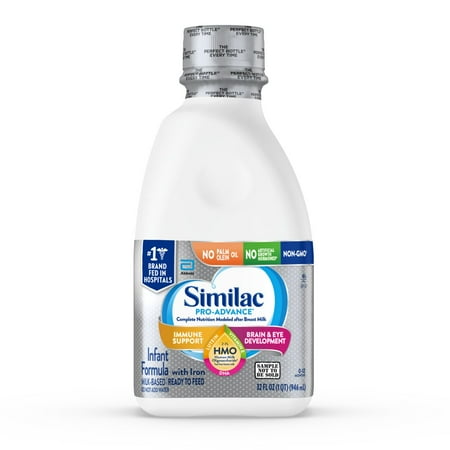 (3 pack) (3 pack) Similac Pro-Advance Infant Formula with 2'-FL Human Milk Oligosaccharide (HMO) for Immune Support, Ready to Feed, 32 fl oz