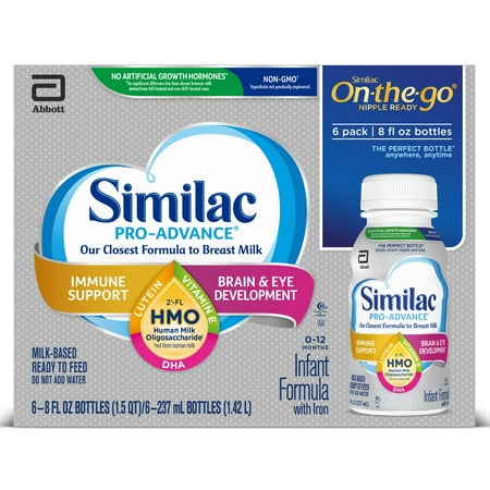 Similac Pro-Advance Infant Formula with Iron, 6 Count, 8-fl-oz Bottle