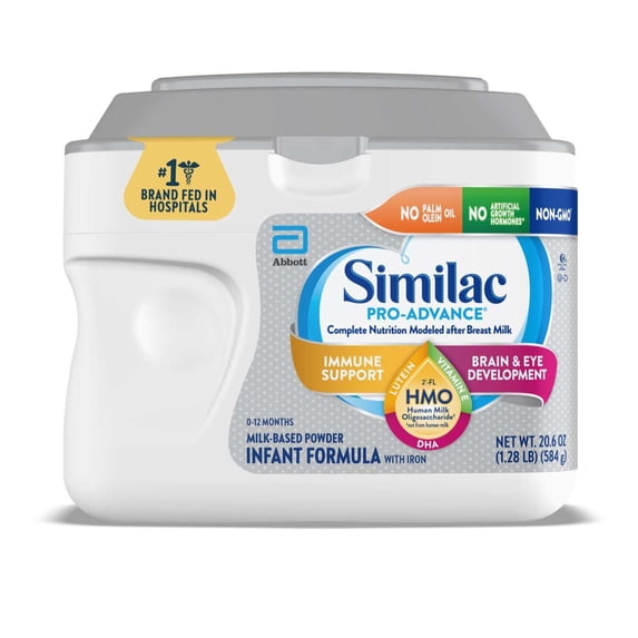 Similac Pro-Advance Powder Baby Formula with 2′-fl HMO for Immune Support, 20.6 oz Tub