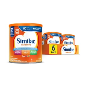 Similac Sensitive Powder Baby Formula, 12.5-oz Can, Pack of 6