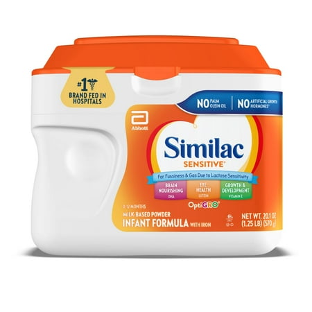 Similac Sensitive Powder Baby Formula, 20.1-oz Tub
