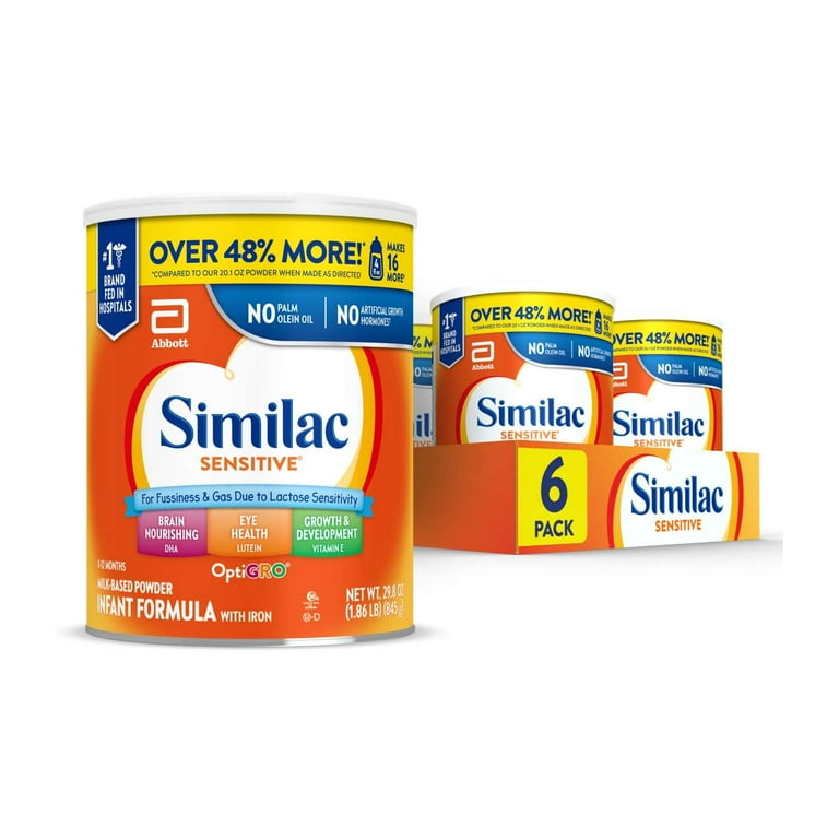 【翌日発送可能】 29.8-oz Formula, Baby Powder Sensitive Similac Can, of Pack ミルク