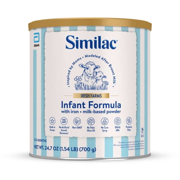 Similac Irish Farms Powder Baby Formula, Easy to Digest, 24.7-oz Can