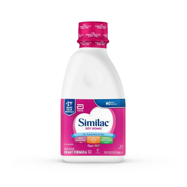 Similac Soy Isomil Ready-to-Feed Baby Formula, 32 fl oz, soy-based