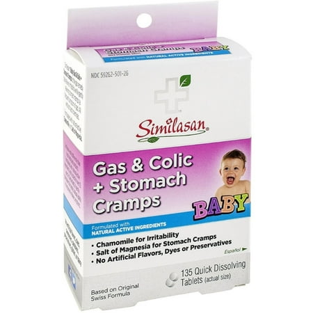 Similasan Gas & Colic + Stomach Cramps Quick Dissolving Tablets 135 ea (Pack of 2)