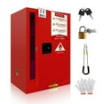thumbnail image 1 of Commercial-Grade 12 Gallon Flammable Storage Cabinet - 35"x23"x18.2", Galvanized Steel Safety Cabinet with Adjustable Shelves, Red, 1 of 7