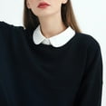 thumbnail image 1 of Simin Fake Collar, Women Solid Ruffle Detachable Blouse with False Collar Half Elastic Waist Shirt Collar, Beige One Size Lady Fake Collar, 1 of 5