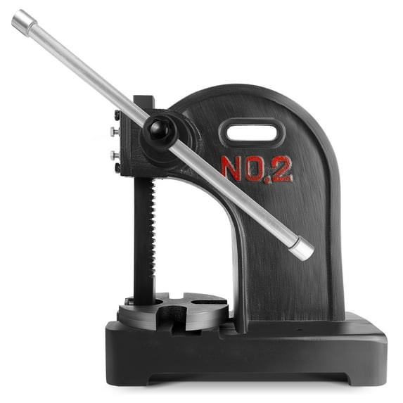 Heavy-Duty 2 Ton Manual Press - 8.5" Height, 57 lbs Cast Iron, Precision Tool for Stamping, Bending, and Stretching (Black)
