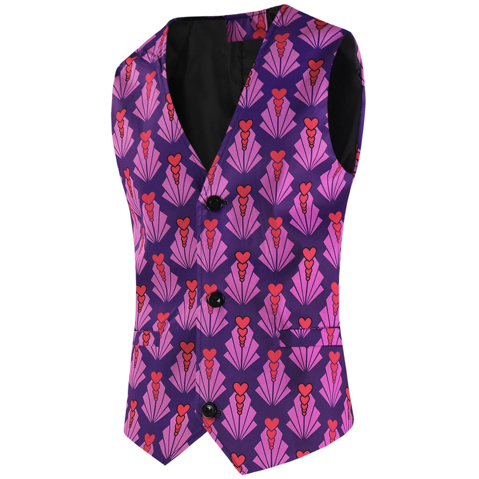 Simin Men's Outerwear Vests, Mens Valentines Day Fashion Casual 3D