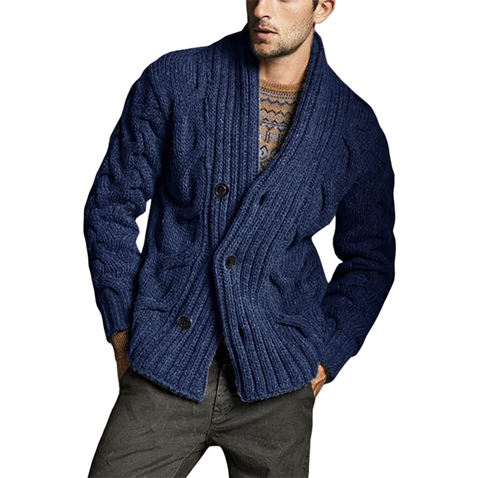 Simin Mens Winter Coats, Mens Casual Cardigan Sweaters Long Sleeve