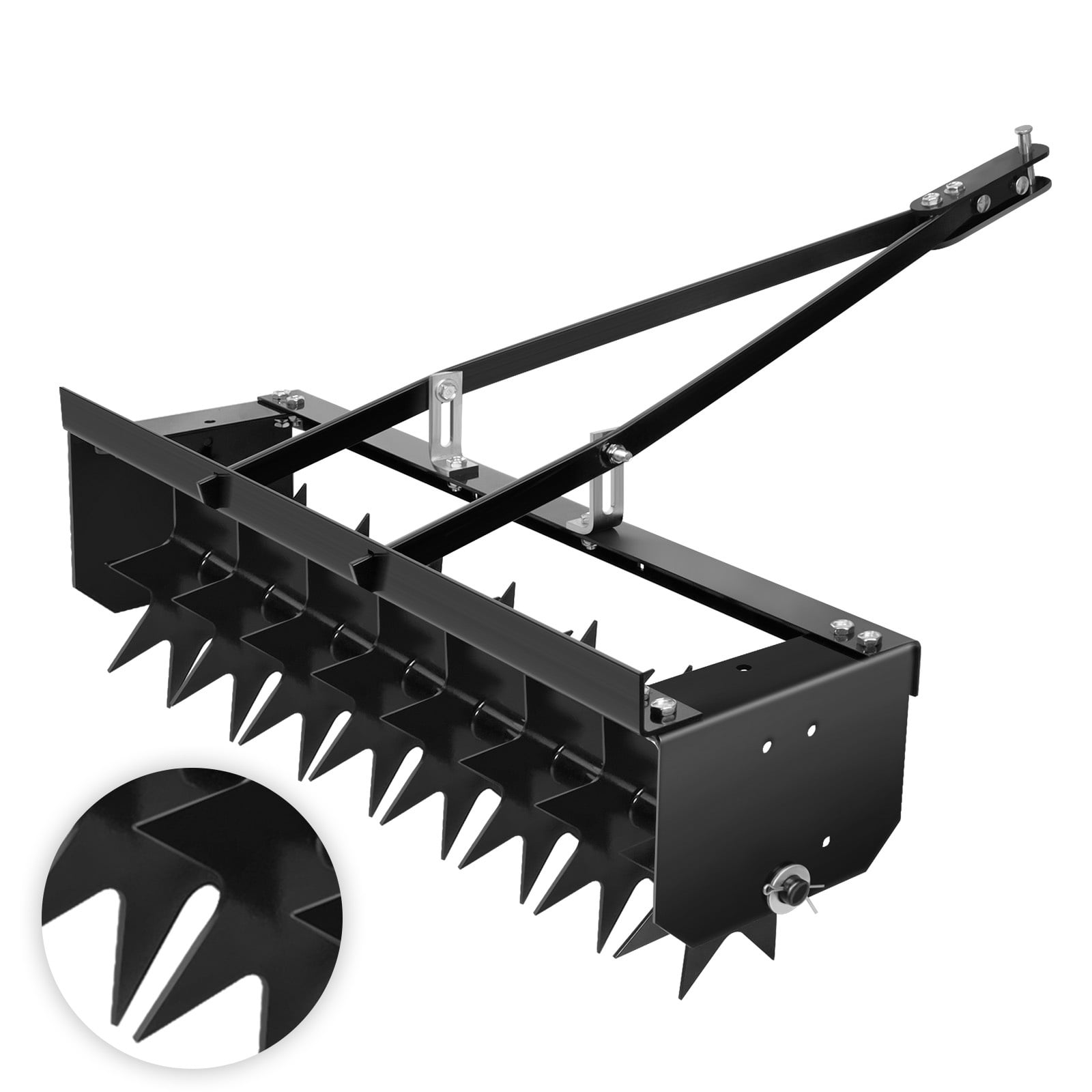 Simin Pcs 32 Inch Tow Behind Lawn Aerator with Soil Spikes, Heavy Duty Steel Lawn