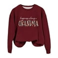 thumbnail image 1 of Simin Sweatshirt for Women, Grandma Sweatshirt for Women Fall Crew Neck Sweatshirts No Hood Happiness Is Being A Grandma, Red L Women's blended hoodie, 1 of 3