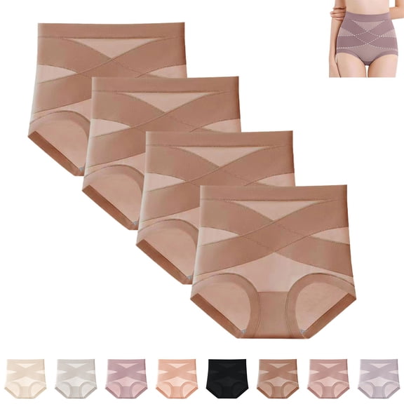 Siminsem 1PC High Waisted Leakproof Shapewear for Women Tummy Control Panties Washable Bladder Leak Protection Briefs Soft Breathable Period Underwear for Postpartum,R,M