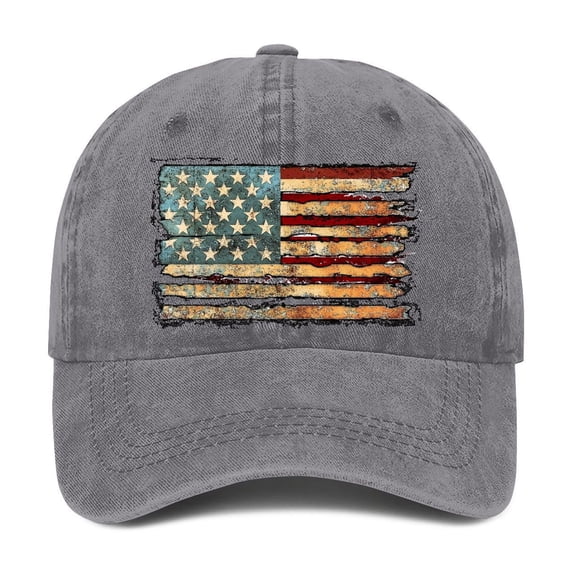 Siminsem 250 Anniversary Usa Merchandise Tribute Retro Washed Hat for Men Women, Casual Sun Hat, Grey, One Size, Cotton