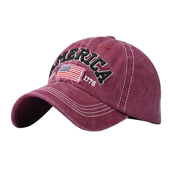 Siminsem 250Th Anniversary Usa Hat Embroidered Baseball Cap for Men Women, Honoring Patriots & Veterans, Wine, One Size, Cotton