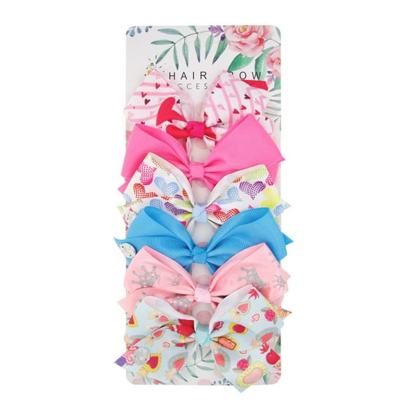 Siminsem 6 Pcs Hair Bows Gradient Bowknot Headdress Ropes Decorations Under $8 Colorful Ombre Hair Ties for Girls Ponytail Bun Braid Cute Elastic Scrunchie Set for Daily Party Gift