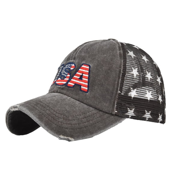 Siminsem American Flag Hat Embroidered Baseball Cap for Men Women, Funny, Dark Gray, One Size, Cotton