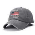 thumbnail image 1 of Siminsem American Flag Hat for Men Women Vintage Distressed Cotton Dad Hat Baseball Cap USA Adjustable 4th of July Patriotic Hat Retro Washed Unstructured Summer Cap, Dark Gray, A, 1 of 3