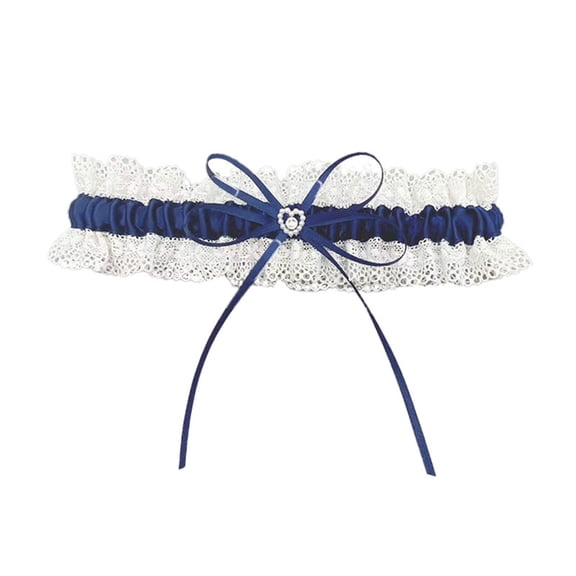 Siminsem Blue Wedding Garter Set for Bride with Personalised Love Card Under $7 Romantic “Something Blue” Garter for Wedding Decoration Bridal Accessory & Toss Gift