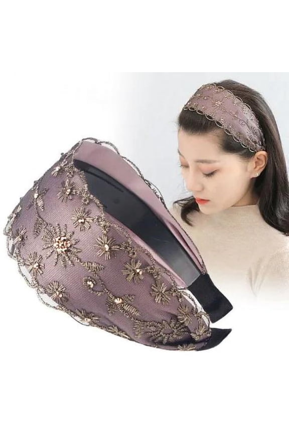 Breathable Lace Hair Wrap for Women White Head Covering Stretchy Wide Headband Hollow Out Ouchless Adjustable Drawstring No Snagging One Size Fits Most Daily Hair Accessories,Pink,One Size