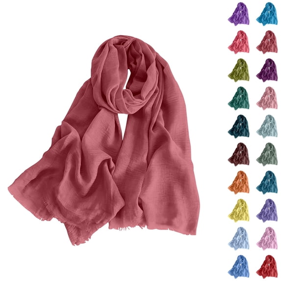 Siminsem Dark Purple Hydrangea Scarf for Women, Soft Boho Fringe Shawl Lightweight Ladies Spring Scarves, Dressy Travel Wrap for Evening Party & Gift, Watermelon Red, One Size