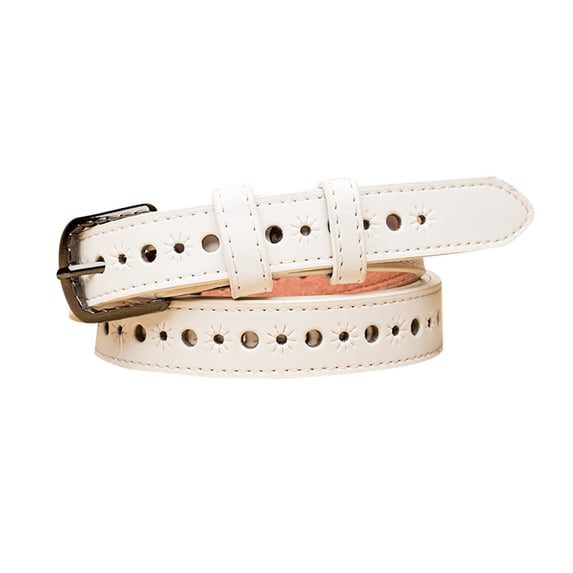 Siminsem Fashion Unisex Leather Belt for Ladies and Men Under $8 Hollow Out Perforated Casual Jeans Belt – Adjustable Leisure Waistband with Modern Cutout Design