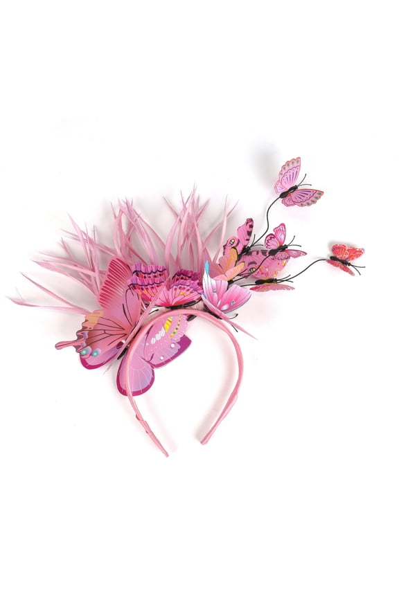 Foreign Trade Simulation Plastic Butterfly Hair Hoop Under $8 Cute 3D Realistic Butterfly Hairband for Women Girls Party Costume Festival Photoshoot Wedding Birthday