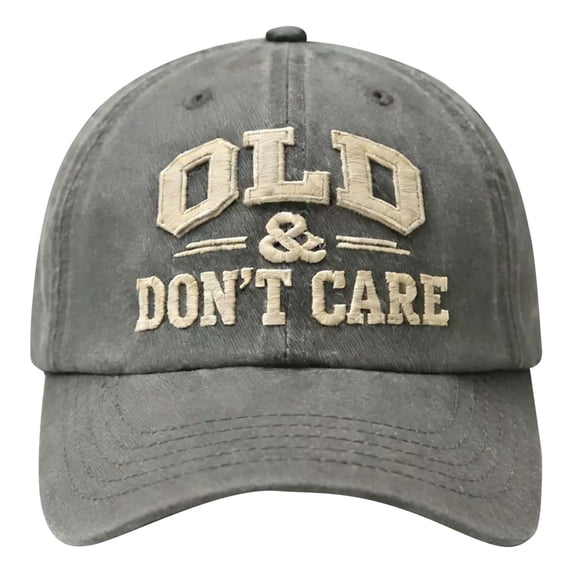 Siminsem Funny Old & Don't Care Embroidered Washed Cotton Baseball Cap – Novelty Retirement Gift for Men, Dad, Grandpa, Adjustable Vintage Dad Hat, One Size Fits Most