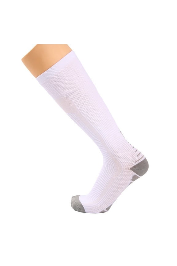 Graduated Compression Socks for Women & Men, 20-30mmHg Knee High Sports Running Socks with Arrow Pattern, Moisture Wicking for Athletic Performance and Recovery