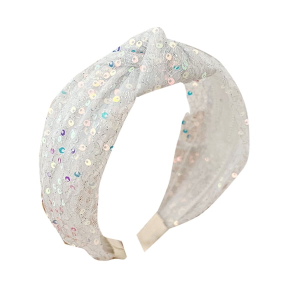 Siminsem Knot Glitter Headband Soft Elastic Headband for Women and Girls Under $8 Sparkly Sequined Knotted Hair Hoop Bar for Stage Singing Dance Party Performance Costume Accessories