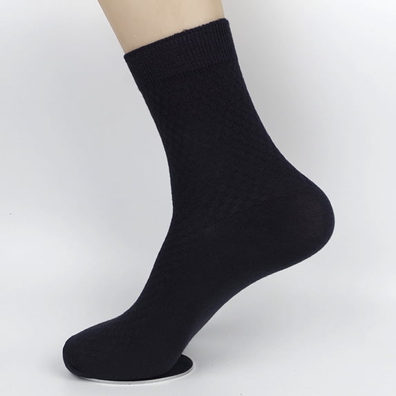 Siminsem Men's Comfortable Fiber Casual Business Anti-Bacterial Socks Under $7 Breathable Moisture Wicking Crew Dress Socks for Office Daily Wear